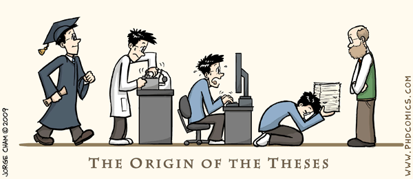 The origin of the theses - PhD comics