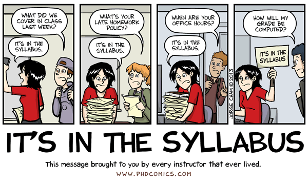 PhD Comics: It's in the syllabus